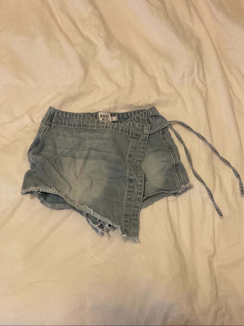 Princess Polly Light Blue Denim Wrap Skort